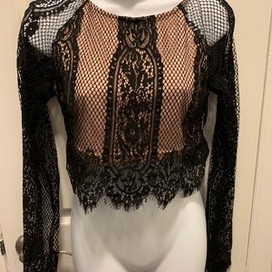 Lace long sleeved top